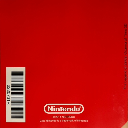 Back of Club Nintendo booklet
