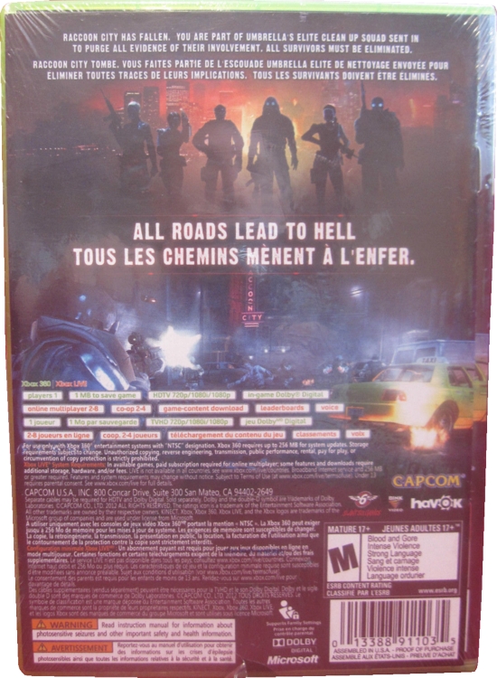 Back of shrink-wrapped case and manual with sticker