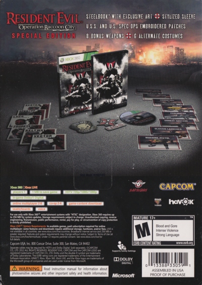 Back of slipcover with sticker