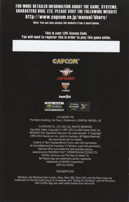 Back of manual (censored CD key)
