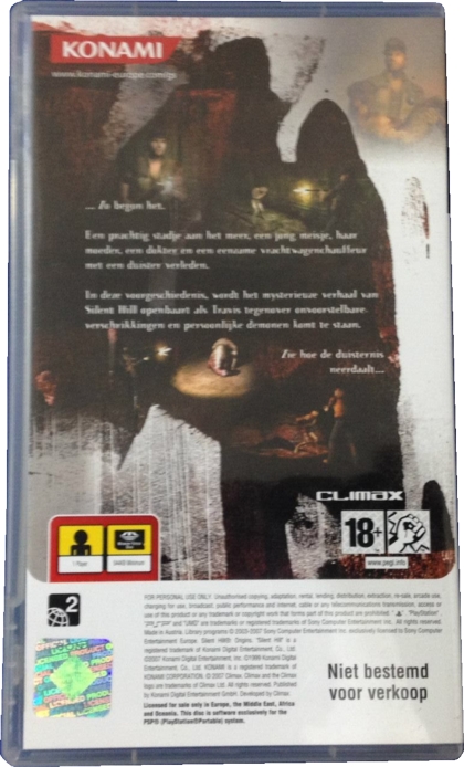 Silent Hill Origins back Silent Hill Origins back