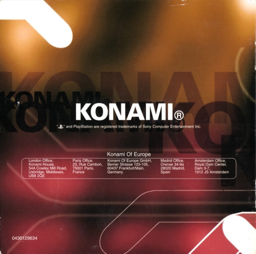 Back of Konami catalog