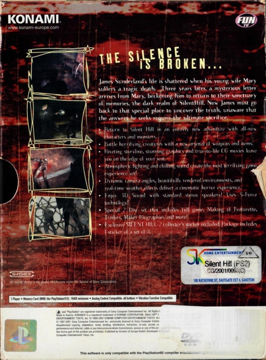 Back of outer case with sticker