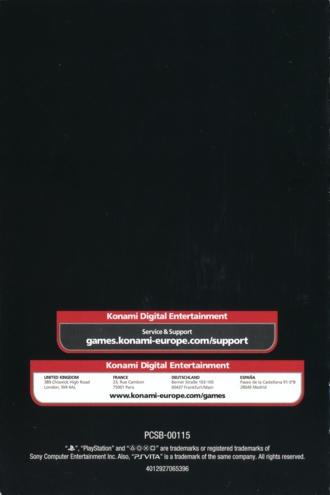Back of manual Back of manual