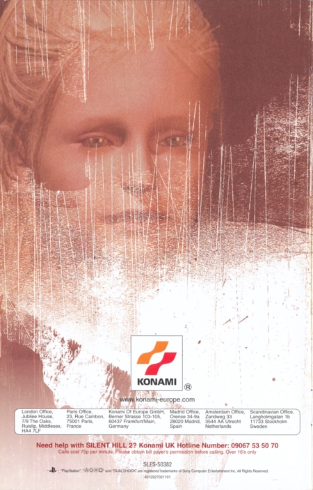 Back of Silent Hill 2 manual