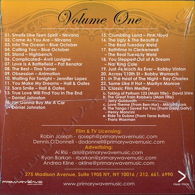 2007 Primary Wave Volume One, back