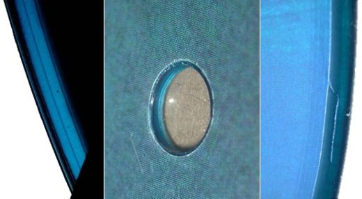 Picture disc with blue vinyl in the middle layer