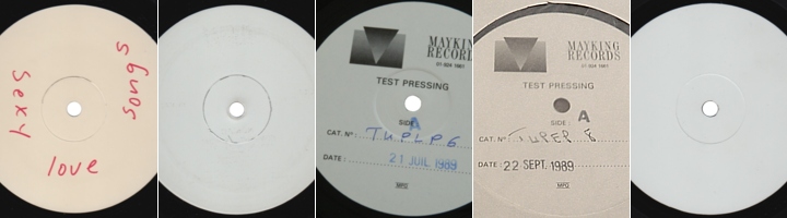 Winding Sheet (USA), Live Through This (Germany), Bleach (UK), Blew (UK), and Unplugged In New York (UK) test pressings
