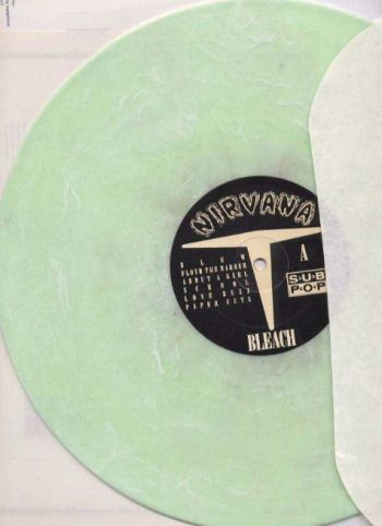 White 1992 pressing of Bleach with green tint