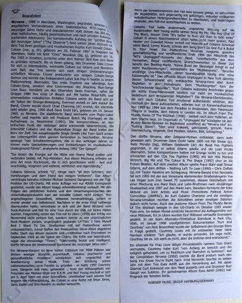 Biography in German, both sides of same paper