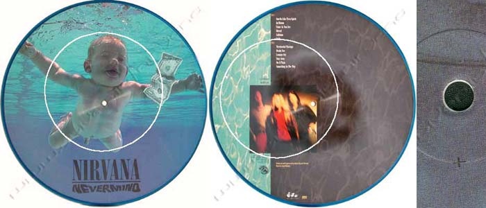 Official Nevermind 12" picture disc, showing how the 7" pictures were cropped